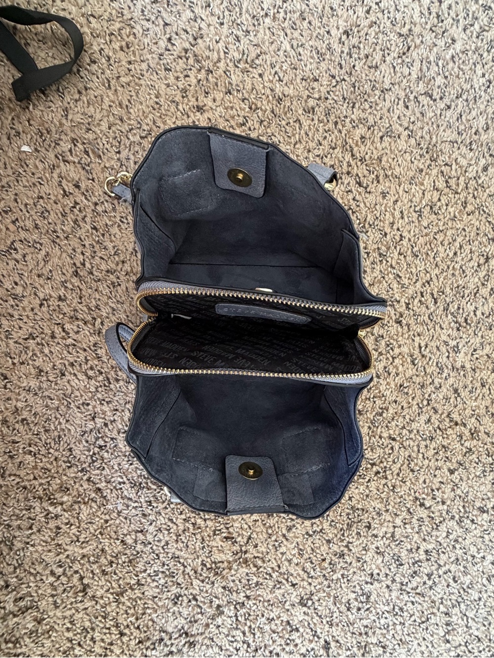 Michael Kors Black Suede Crossbody Bag with Center Zip Compartment